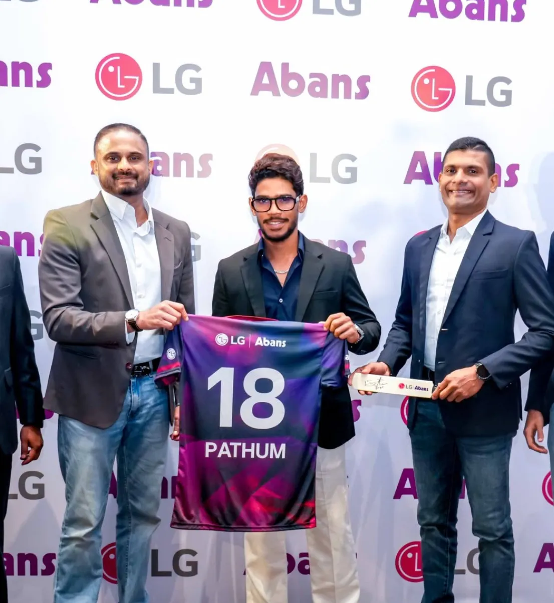 Abans brand ambassador Pathum Nissanka featured in the campaign visual